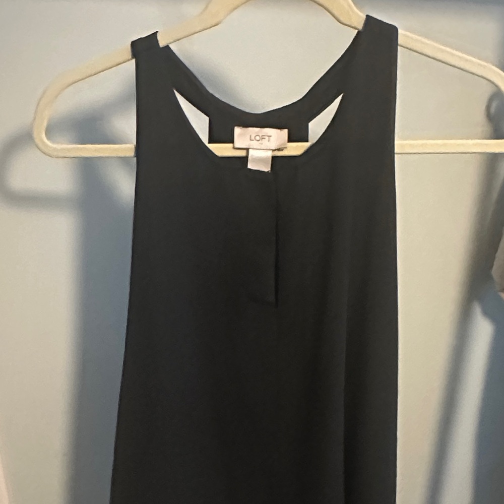 LOFT Black Racerback Sleeveless Blouse